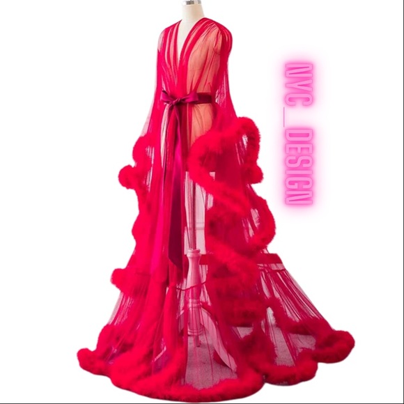 ON HOLD NYC - VTG Style Boudoir Burlesque Catherine D’Lish Style Robe - Picture 2 of 2